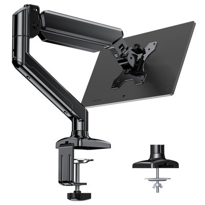 Single Monitor Stand, Suitable For 13-34 Inch Monitors, Adjustable Gas Spring Arm, Desktop Stand, Load Capacity 4.4-22 Lbs, VESA 75/100Mm Standard, C-Clamp/Perforated Base, Suitable For Office And Gaming Use, Ergonomic Design.