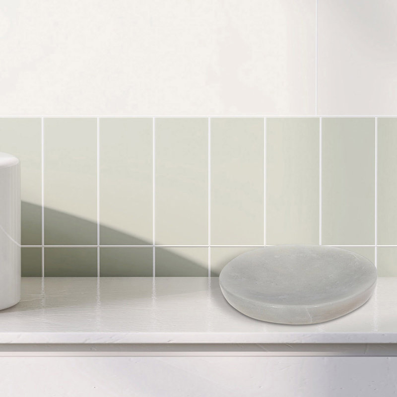 Porte-savon rond en marbre blanc Beatrice