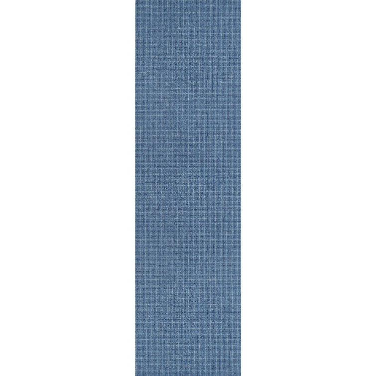 Bryn Hand Tufted Wool Abstract/Houndstooth Area Rug in Indigo/White