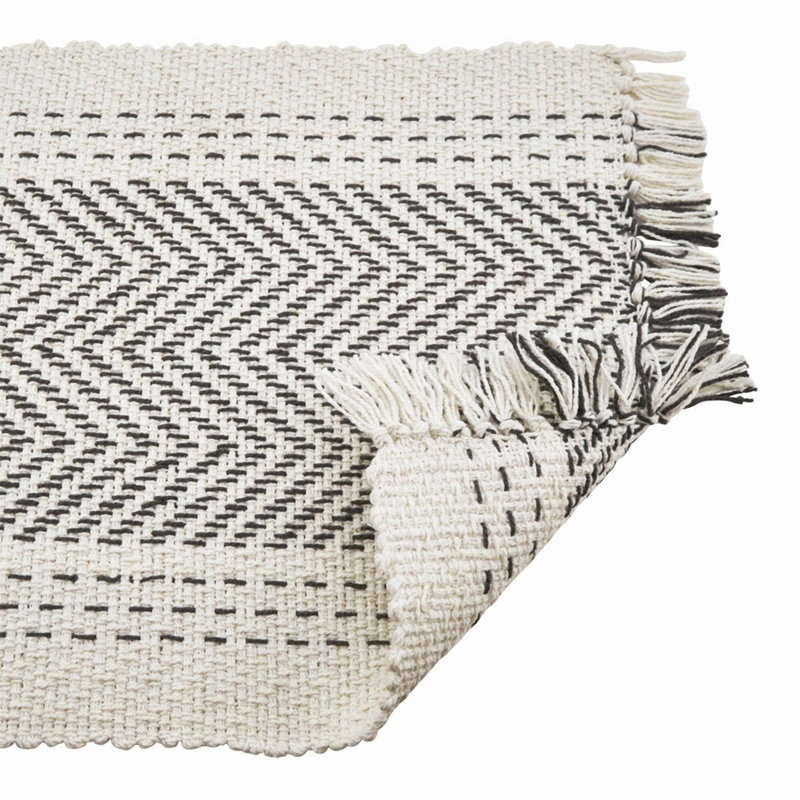 Ensemble de 4 napperons gris et gris Kantha, Gris