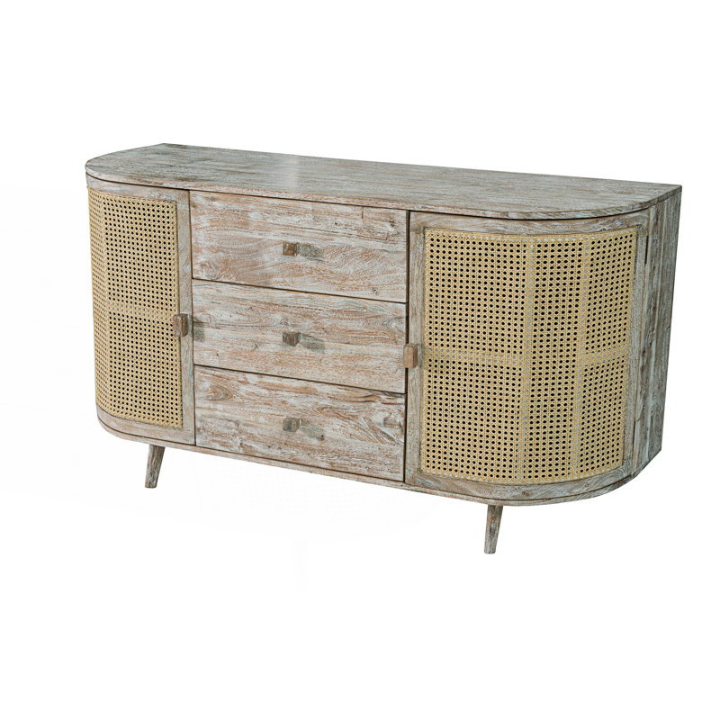 Tv Console With Cane Doors