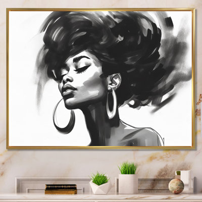 Black and White African American Woman III - Woman Wall Art