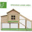 Poulailler en bois 69 po PawHut, poulailler en cage avec rampe de connexion, plateau amovible, fenêtre ventilée et nichoir, naturel