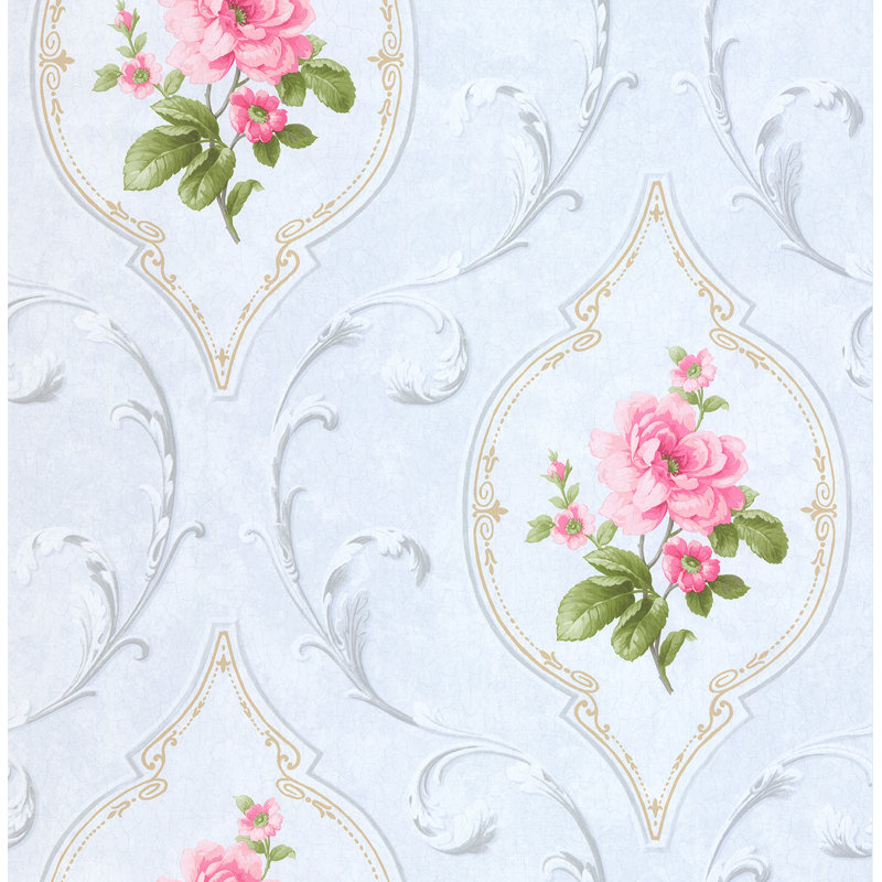 Dolph 10m x 53cm Wallpaper Roll, Blue / Pink