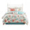 Ensemble d'édredon luxueux en satin de coton 7 pièces avec coquilles éclatantes et motif étoile de mer, hypoallergénique et certifié OEKO-TEX