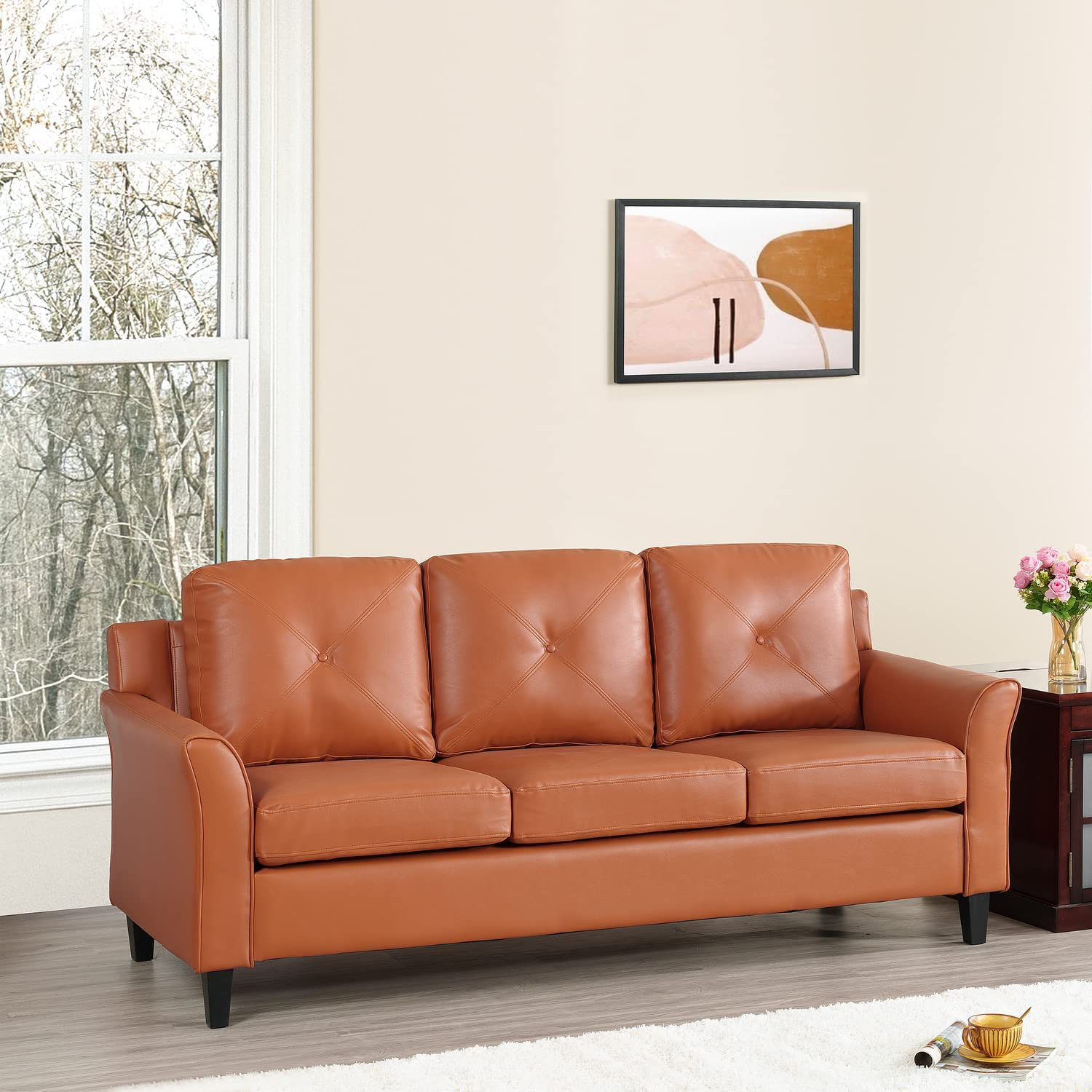 Red Barrel Studio® Jantjeline 3 Seater Sofa Button Tufted Upholstered