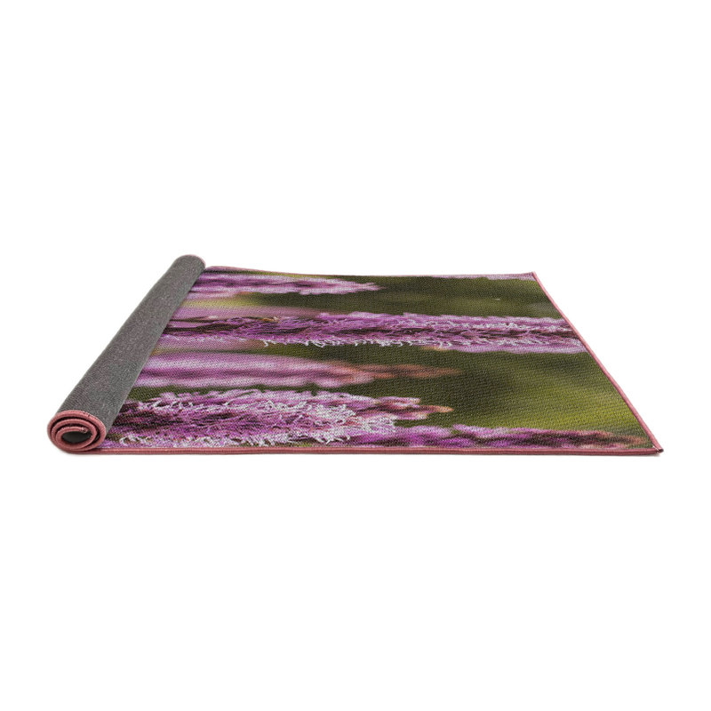 Tapis mauve/vert à tisser électrique, Carré 8 pi