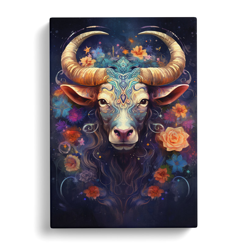 Taurus Zodiac Impressionism - No Frame Print, 50cm H x 35cm W x 3cm D