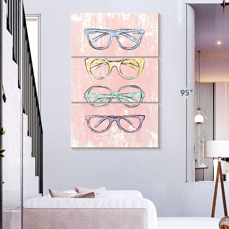 Pink Glasses, 74" H x 48" W