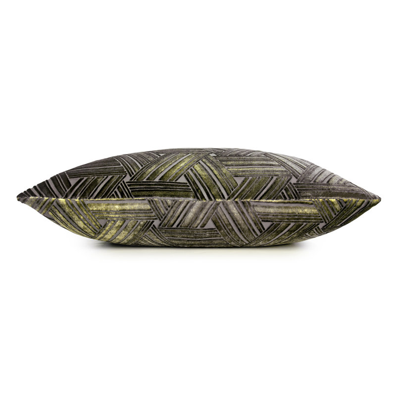 Entwined Square Velvet Pillow Cover & Insert, 20" x 20", Oregano