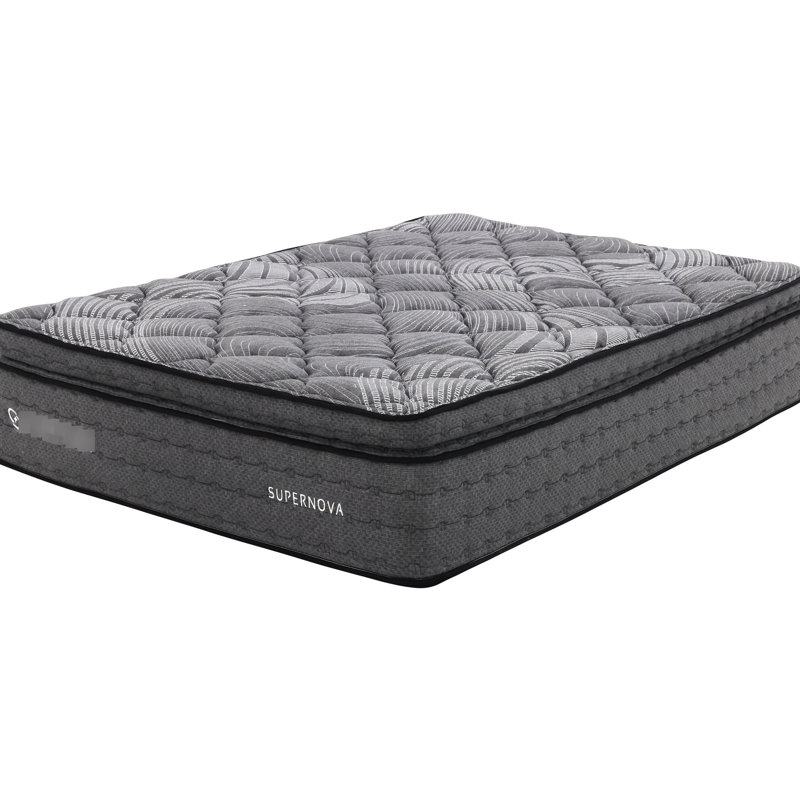 Très grand lit superposé 14 po avec mousse Super Qs avec mousse et matériau de ressort, tic-tac à mémoire de forme roulée de 380 g / m², rembourrage, housse souple,