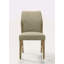 Ensemble de 2 chaises de salle à manger en lin beige avec pieds en chêne rustique