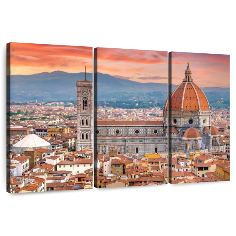 Nicci Il Duomo Florence Sunset Italy, 28" H x 45" W