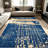 1PC Distressed Navy Blue Tan Striped Abstract area rugs for Living Room, Soft and Comfortable, Suitable for all seasons, easy-to-maintain, machine washable Indoor floor mat, Under Table Farmhouse suitable for dining table, coffee table, entryway,-220147043