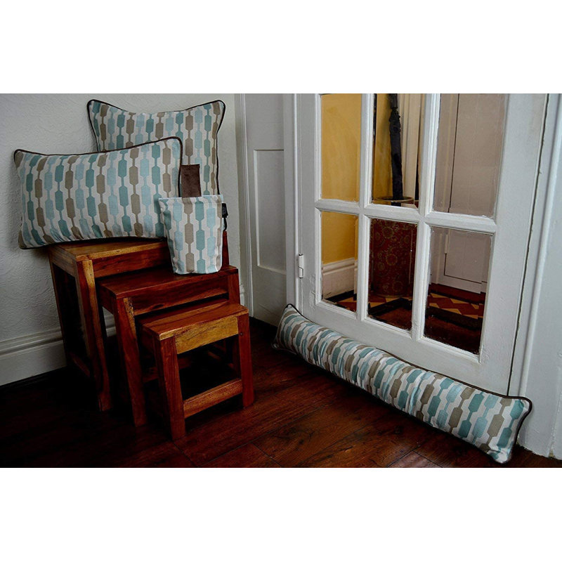 Ephraim Geometric Filled Fabric Draught Excluder, Blue