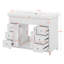 Meuble-lavabo 48 po avec lavabo en résine, 6 tiroirs à fermeture en douceur et portes doubles avec tablettes à 2 niveaux