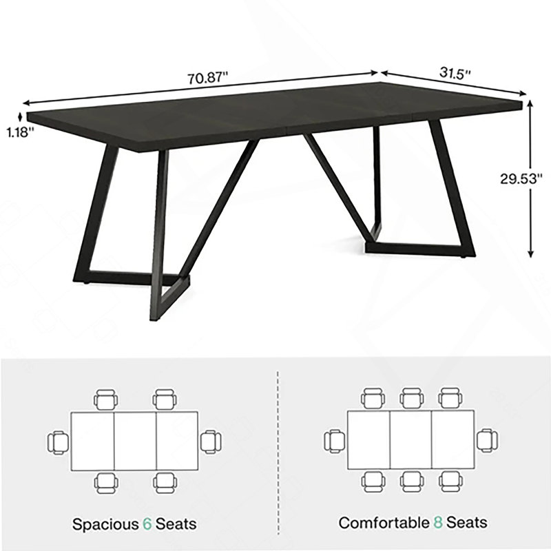 Latitude Run® Contemporary Dining Table,Rectangular Kitchen Table ...