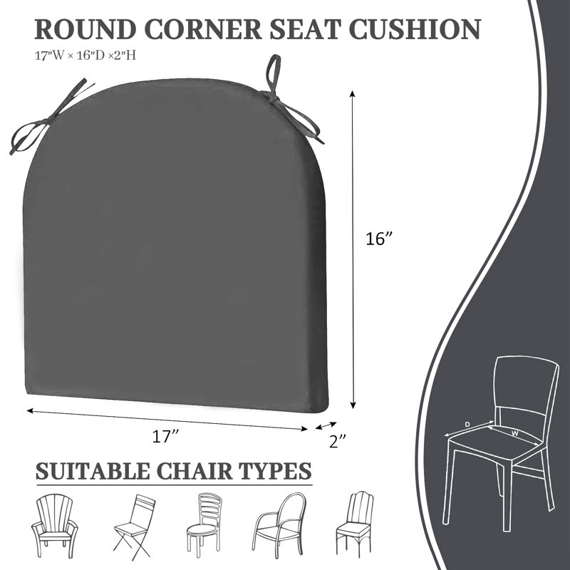 Outdoor 2'' Seat Cushion, Dark Gray