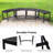 4Pcs 23-Inch Black Iron Arc-Shaped Benches