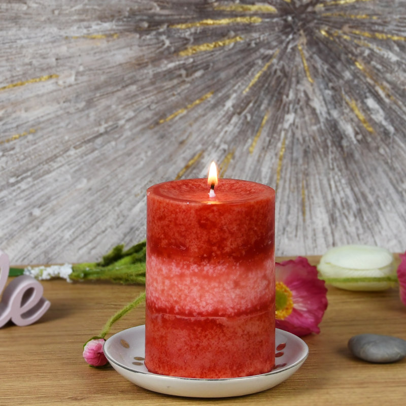 Fresh Picked Apples Scented Pillar Candle, 4" H x 3" W x 3" D, 24