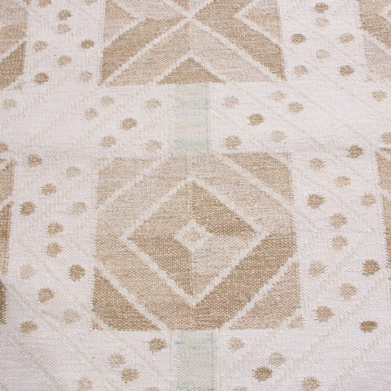 Scandinavian Hand Knotted Wool Geometric Area Rug, Rectangle 8' x 10'
