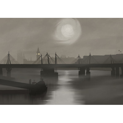 London in Fog 1 Piece Wall Art