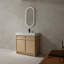 Meuble-lavabo autoportant avec lavabo en résine blanche et 2 portes d'armoire à fermeture en douceur-1330277932