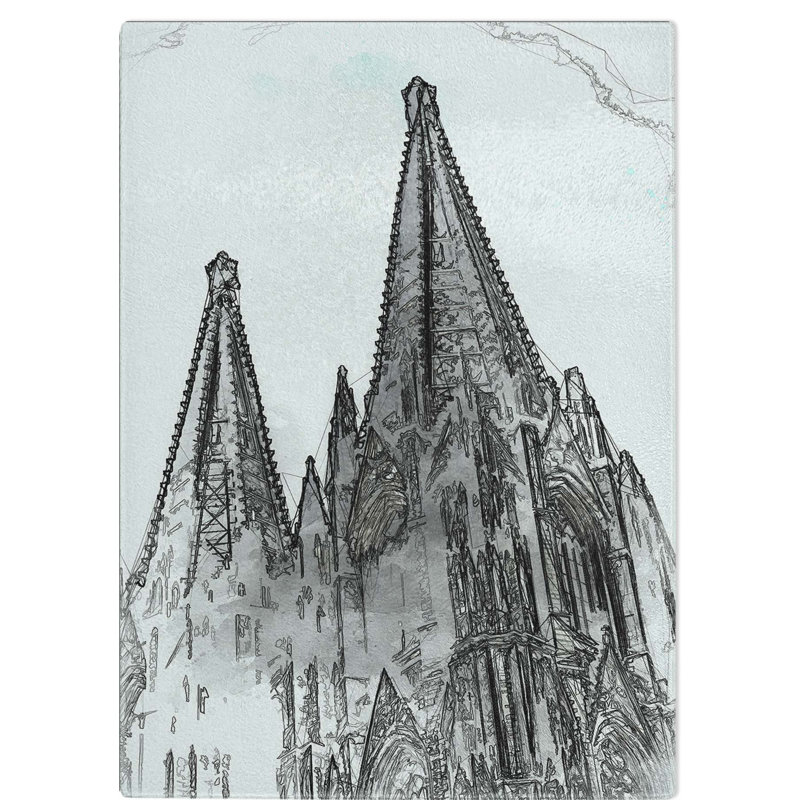 Tempered Glass Cologne Cathedral Germany Chopping Board, 20 cm W x 28.5 cm L