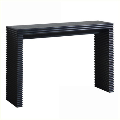 Élégante table basse à nervures noires de 47 po de largeur - peu encombrante pour le salon, facile à assembler