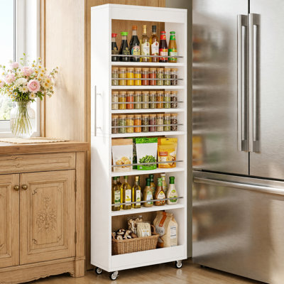 73" Tall Rolling Storage Cart, 7-Tier Shelving Rack Unit