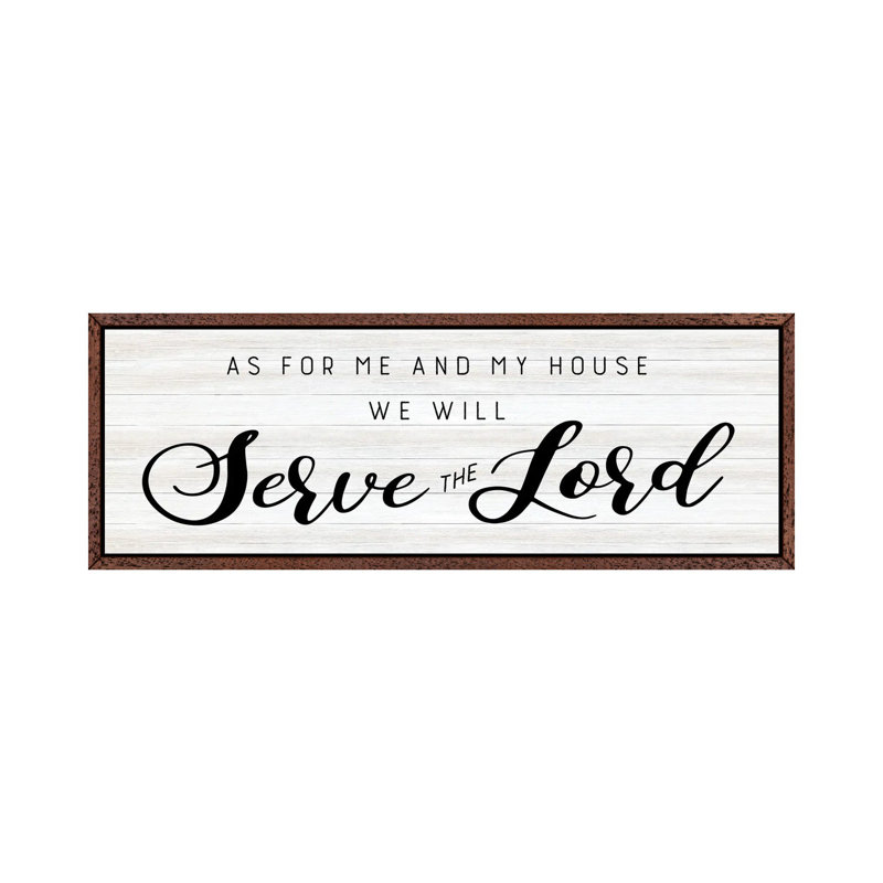 Serve The Lord - Panoramic Print on Canvas, Classic Brown Wood Framed, 30.48cm H x 91.44cm W x 3.81cm D