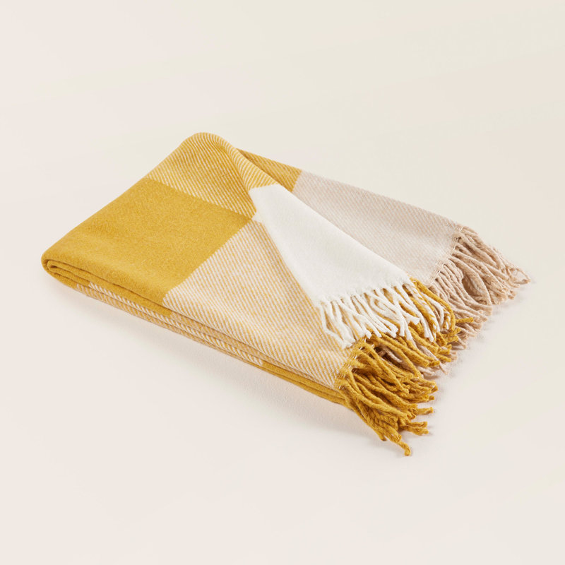 Plain Weave / Muslin Throw Blanket, Orange, W180 x L280cm