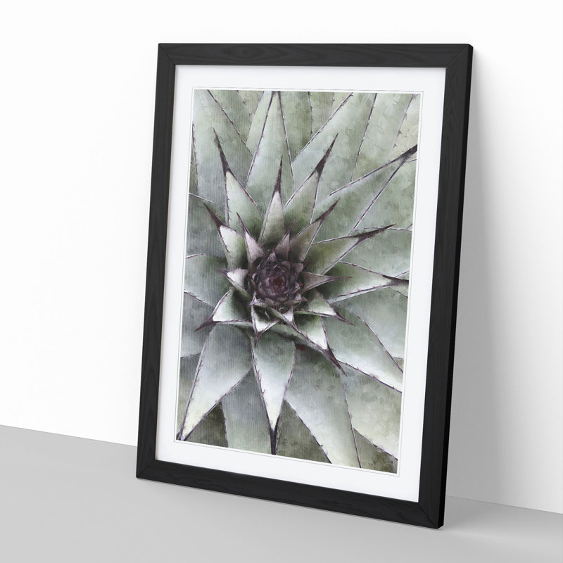 The Succulent Plant - Picture Frame Painting, 36cm H x 27cm W x 2cm D, Black Framed