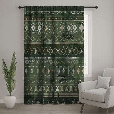 Rideaux de fenêtre à motif géométrique Tribal
