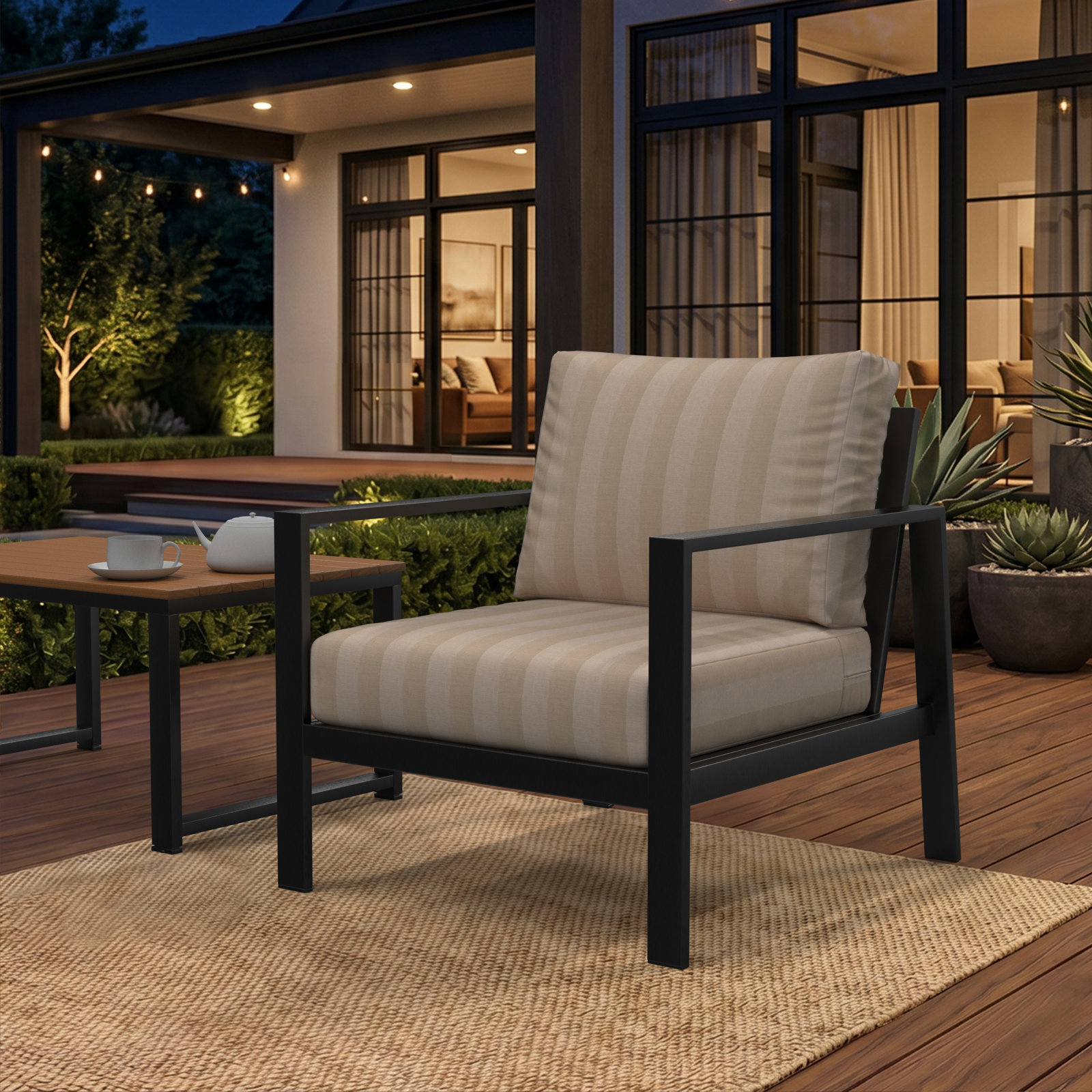 Lani 24" Sunbrella® Seat and Back Cushion, Expressive Sparrow