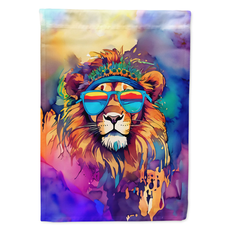 Drapeau de maison de lion hippie