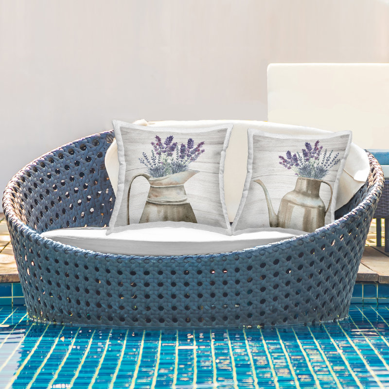Ensemble de 2 coussins d'extérieur Farmhouse Lavender