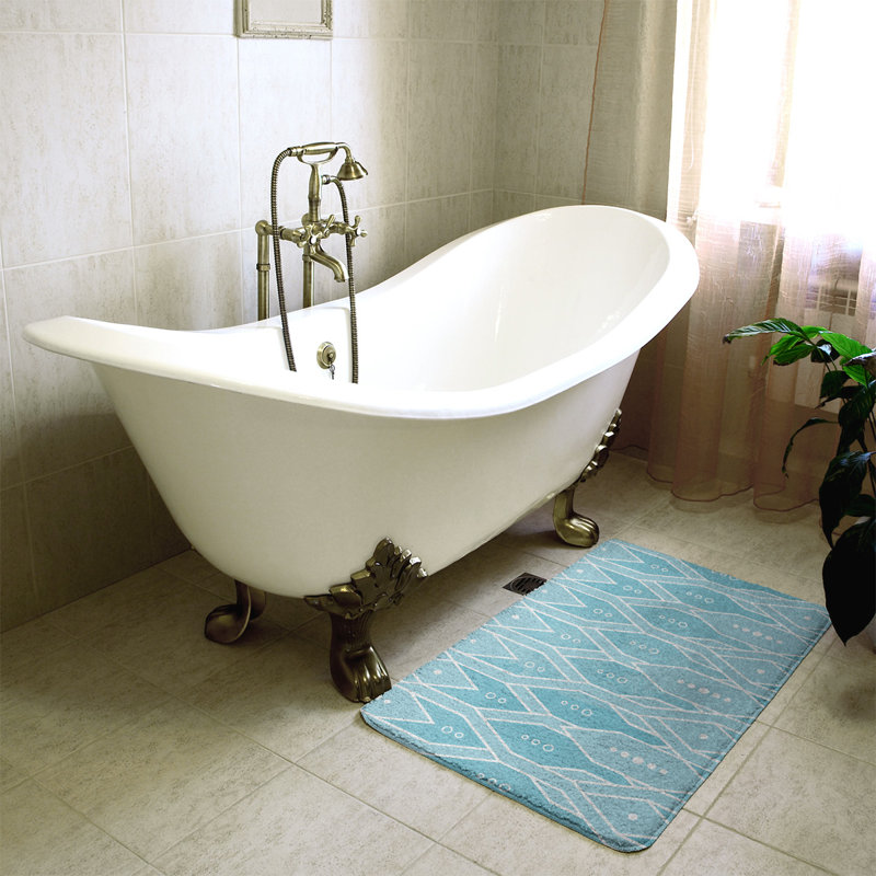 Tapis pour salle de bain Trellis, l 21 po x L 34 po, sarcelle