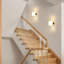 Wooden Base Glass Cylinder Flush Mounted Sconce-1332683032
