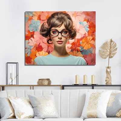 «Retro Floral Mid Century Woman Elegance III», art mural mode