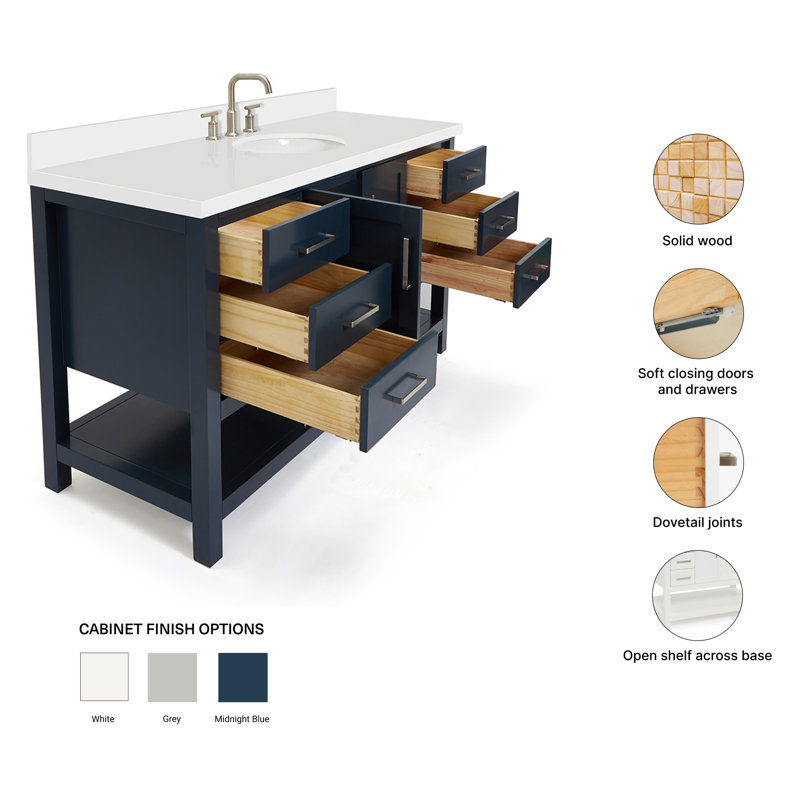 Magnolia Bath Vanity Rectangular Basin S061SWQ, Midnight Blue, Oval