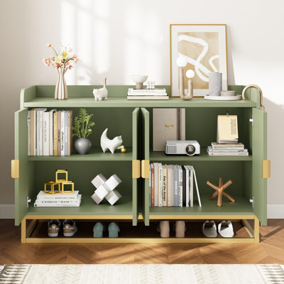 47.2"Fluted Sideboard with Storage Cabinet,Modern Kitchen Sideboard with Adjustable Shelves,Media Console Buffet Cabinet