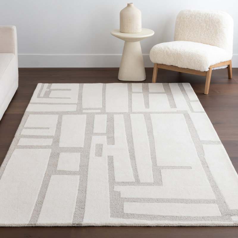 Tapis géométrique moderne Aeris, Rectangle 8 pi x 10 pi