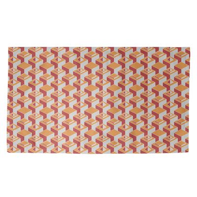 Tapis à motif de gratte-ciel oranges