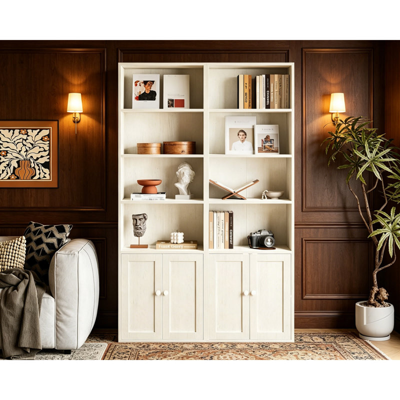 176.4cm H x 48cm W Engineered Wood Bookcase, White