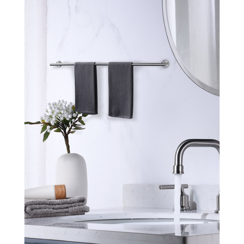 Barre à serviettes murale SUS304, H 2 po x l 36 po x P 3,1 po, Nickel brossé