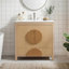 Meuble-lavabo autoportant moderne avec lavabo en céramique intégré