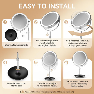 Metal Round Floor Mirror