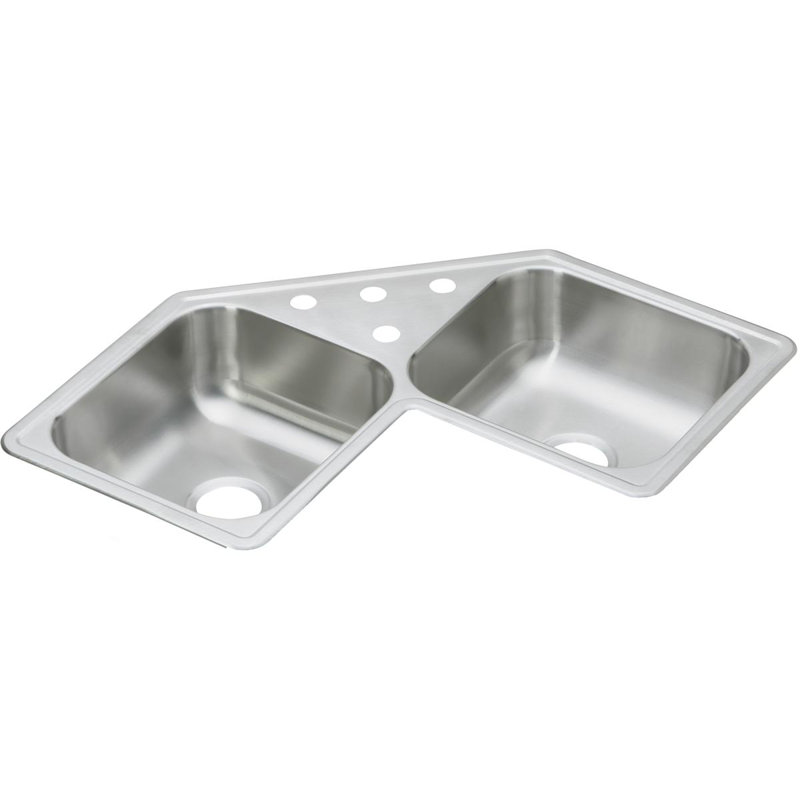 Évier de cuisine à double cuve encastrable L 32 po x l 32 po Dayton, 3 trous
