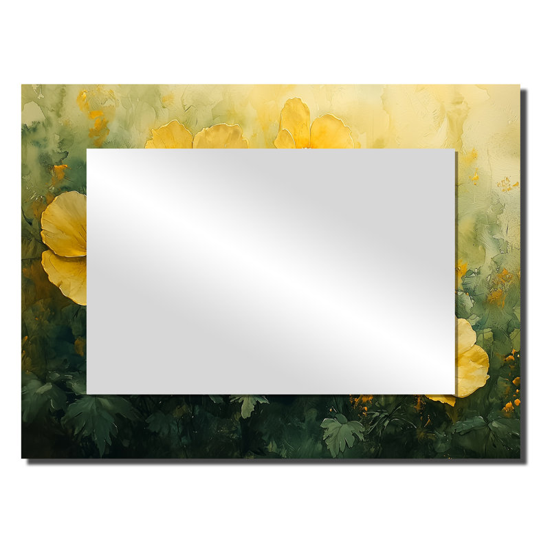 Abstrait géraniums en été Serenity II - décoration murale miroir floral - imprimé sur métal, 24 po x 32 po